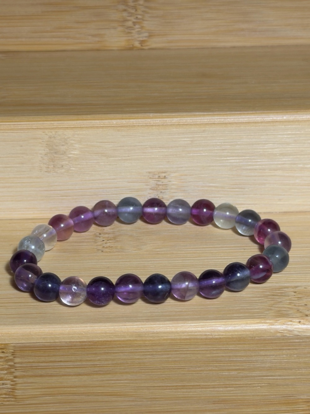 UV Fluorite Beaded Stretch Bracelet